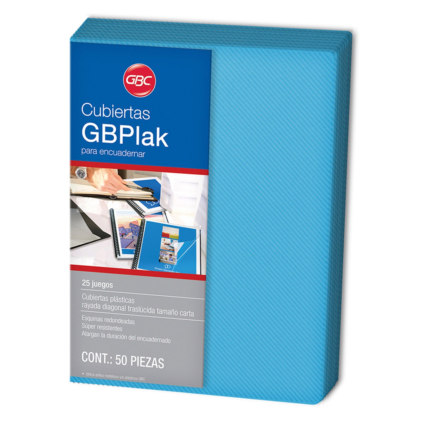 Cubierta Gbplak Rayado Carta Transparente Con 50 | GBC P3561