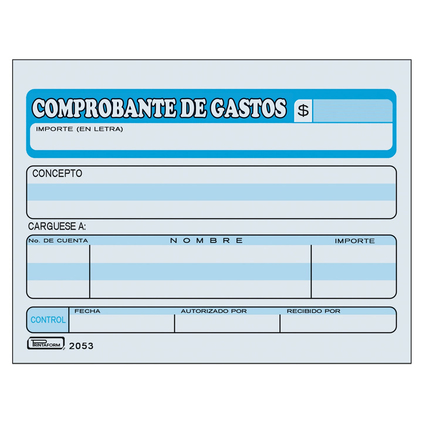Comprobante De Gastos Block De 50 Hojas Printaform 2053