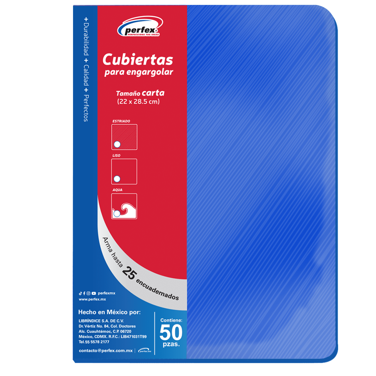 Cubierta Premium Estriado Carta Azul Intenso | Perfex