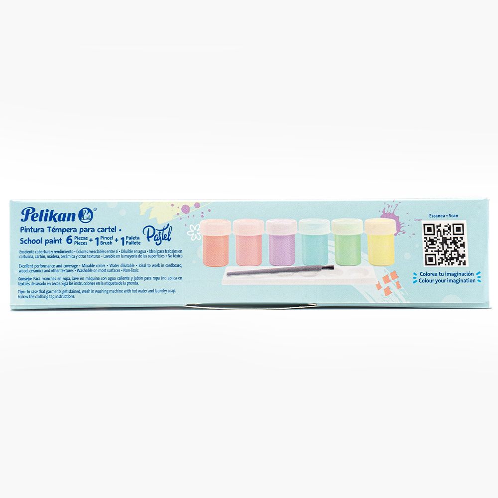 Pintura Tempera para Cartel Colores Pastel 20ml C/6 | Pelikan 53101600
