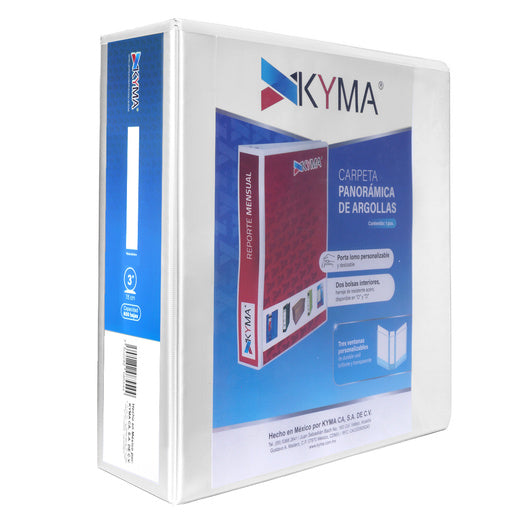 Carpeta Panoramica Blanca Arillo en O 3" Carta | Kyma COB300