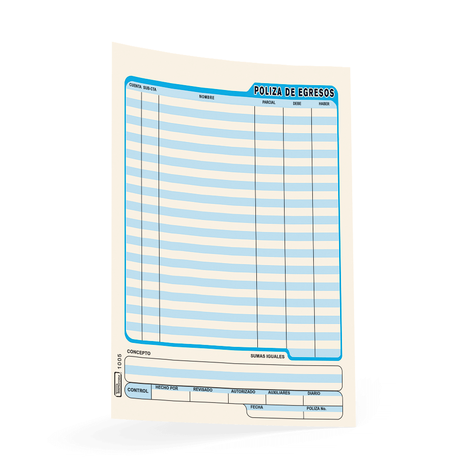 Poliza de Egresos C/50 | Printaform 1005