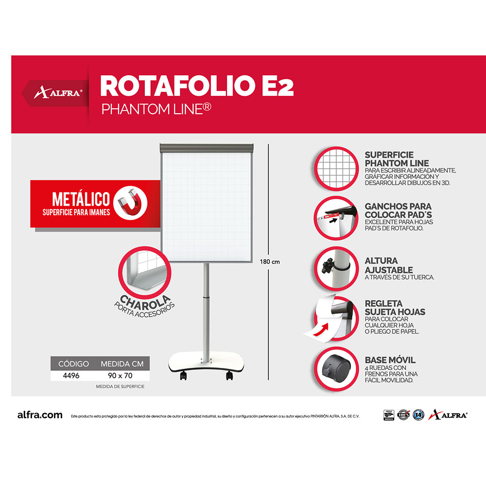 Rotafolio Phantom Line E2 90 Cm X 70 Cm - Alfra 4496