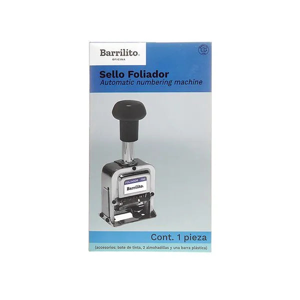 Foliador Metálico de 8 Dígitos De 5 mm | Barrilito F80