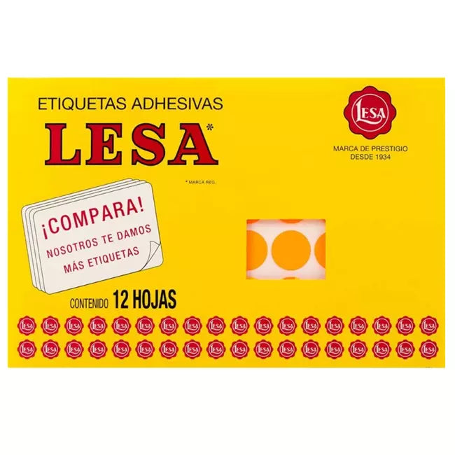 Etiqueta 9 20 Mm Naranja 12 Hojas Con 60 Lesa 2 509Na