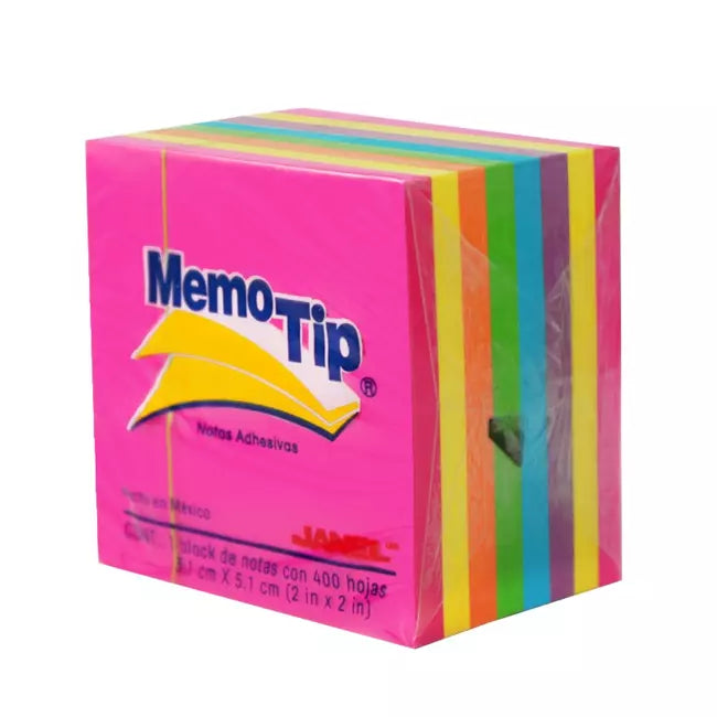 Cubo de Notas Adhesivas Mini Neón con 400 H | Janel 6590202297
