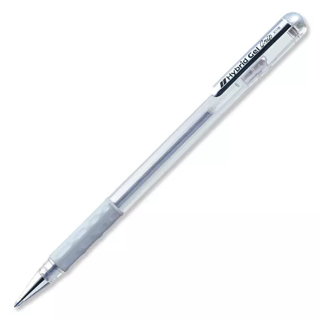 Boligrafo Hybrid Gel Grip Metallic 0.8 Mm Plata - PENTEL K118-Z