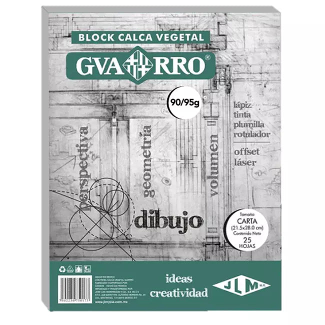 Block Calca Vegetal 90 - 95g. T. Carta 25 Hojas |JLM 1020