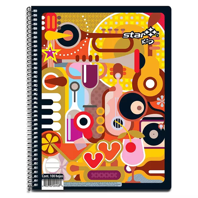 Cuaderno Profesional Starkid 100H Cuadro Grande (7mm) | Estrella 460