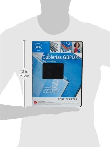 Cubierta Gbplak Lisa Carta Negra Con 50 | GBC P3562