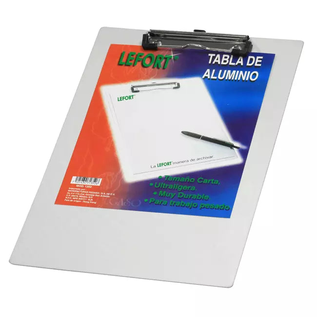 Tabla de Aluminio Con Clip Metalico T. Carta | Lefort 1352