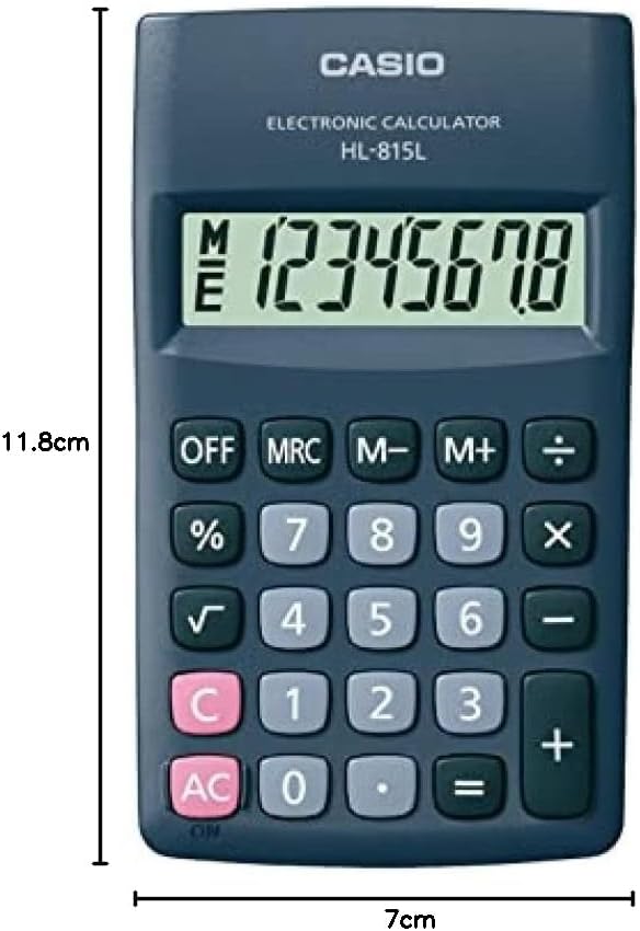 Calculadora Portatil 8 Dígitos Negra | Casio HL 815L
