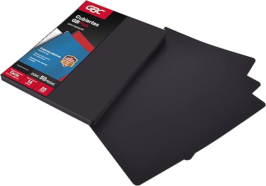 Cubierta Gbplak Lisa Carta Negra Con 50 | GBC P3562