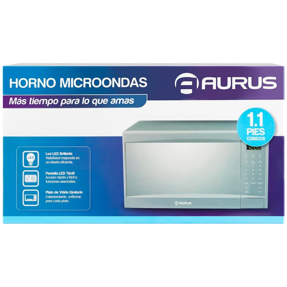 Horno de Microondas 1.1 Pies Cúbicos Silver | Aurus AMP11GS
