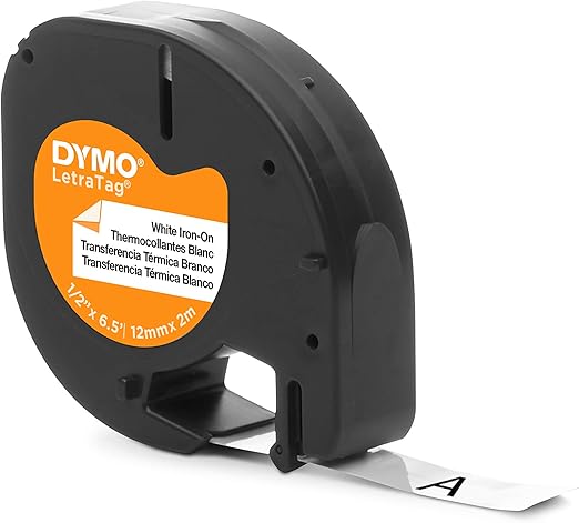 Cinta LetraTag Iron-on 12 mm x 2 m Blanca | Dymo 18771