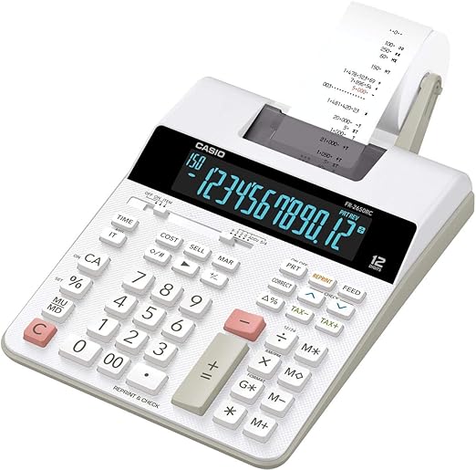 Calculadora con Impresora 12 Digitos Blanca | Casio FR-2650RC