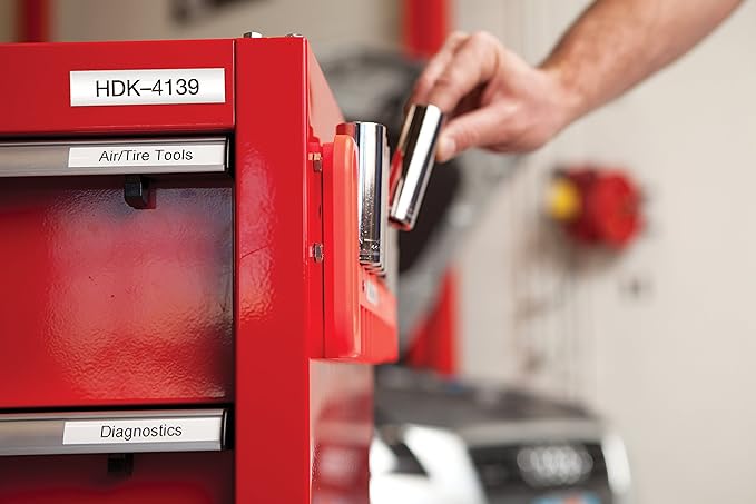 Cinta Rhino Vinyl 1/2" 12mm x 5.5m Negro/Blanco | Dymo 18444