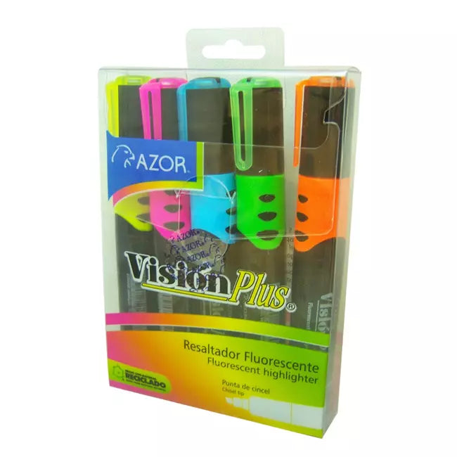 Marcatextos Vision Plus Neón Surtido C/5 | Azor 2625