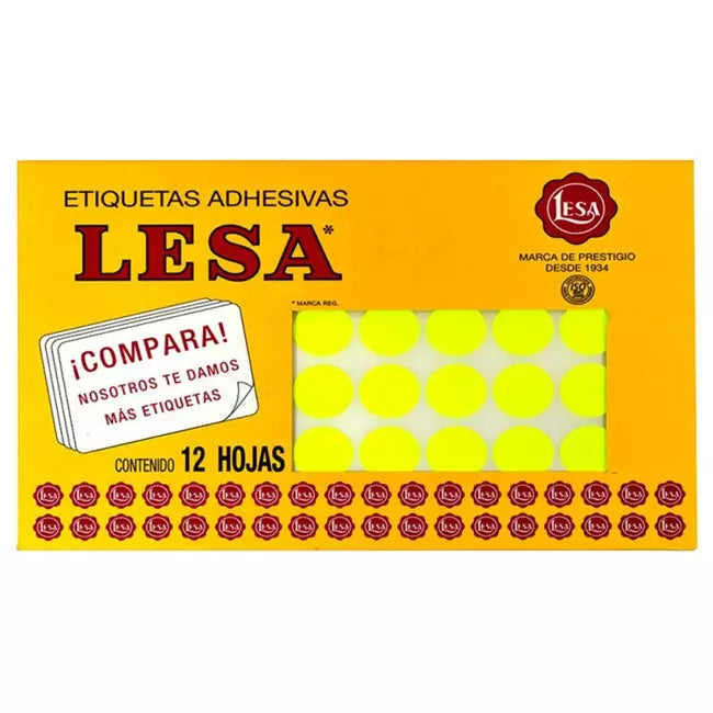 Etiqueta 9 20 Mm Amarilla 12 Hojas Con 60 Lesa 2 509Am