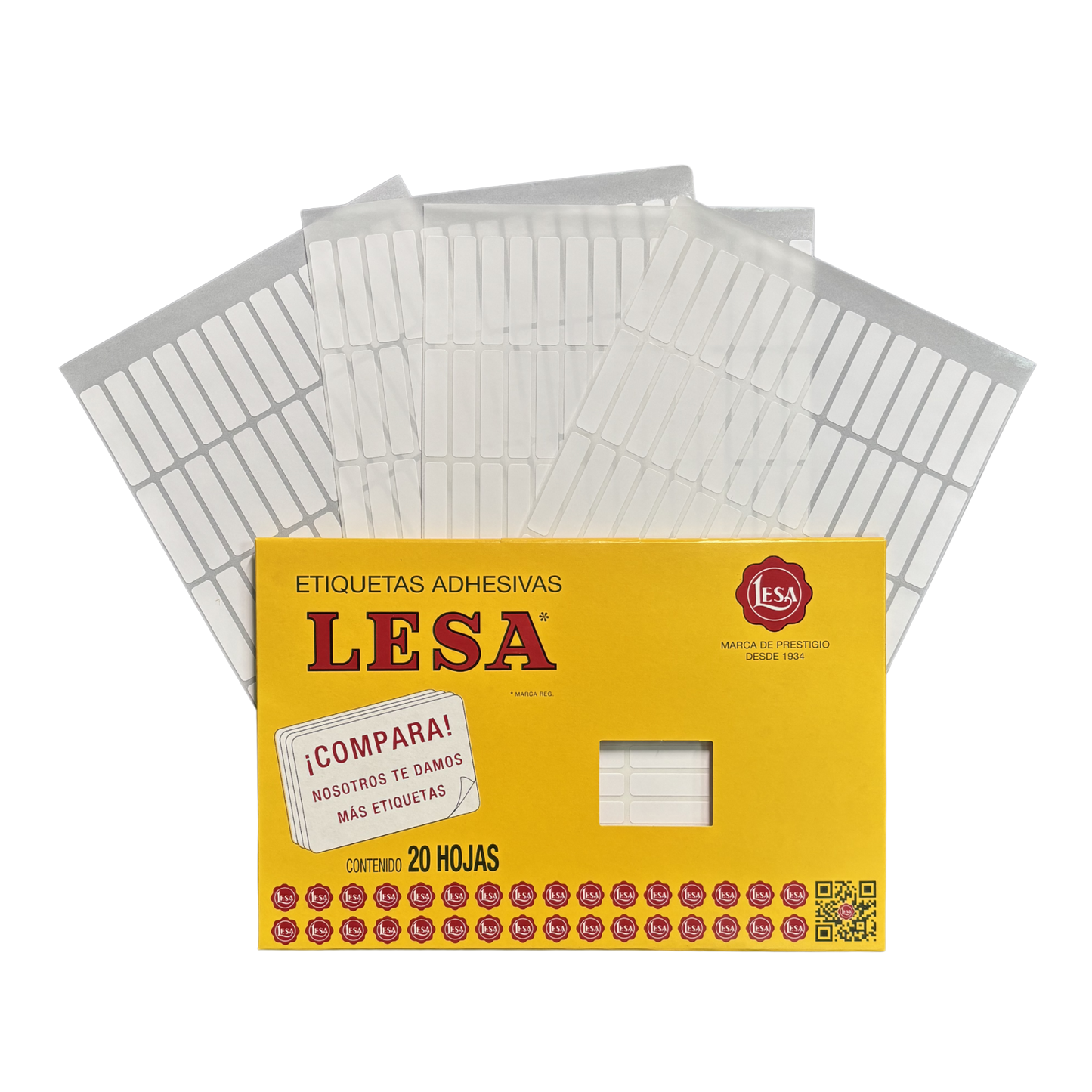 Etiqueta Adhesiva #14 (38 x 08 mm) Blanca 20 Hojas con 70 (1440) | Lesa 2-514BL