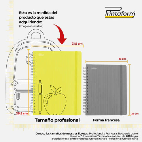 Libreta Profesional Arcoiris Raya 100 H. - Printaform Prory-R