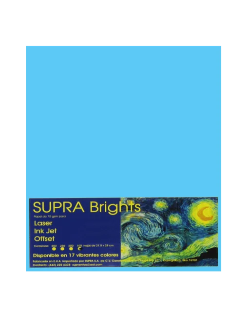 Papel Brights Hoja Carta Azul Supra 47 0008