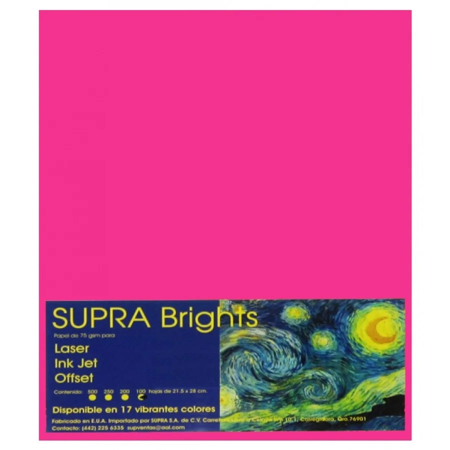 PAPEL BRIGHTS HOJA CARTA FUCSIA (MAGENTA - SUPRA 47-1108
