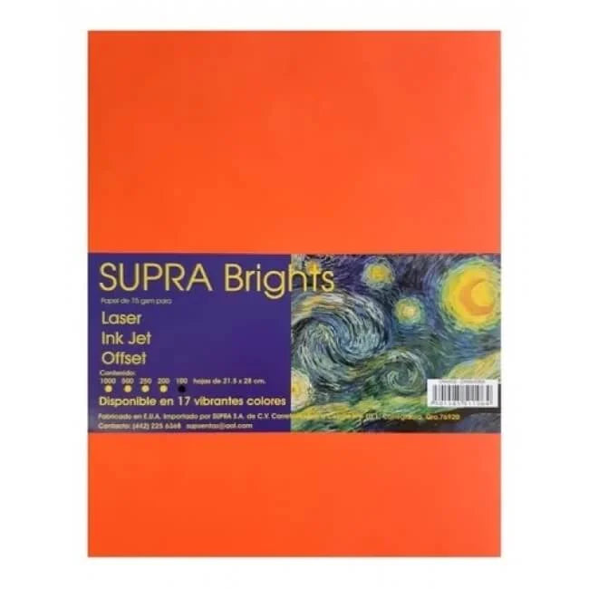 Papel Brights Carta Naranja | Supra 47-2608