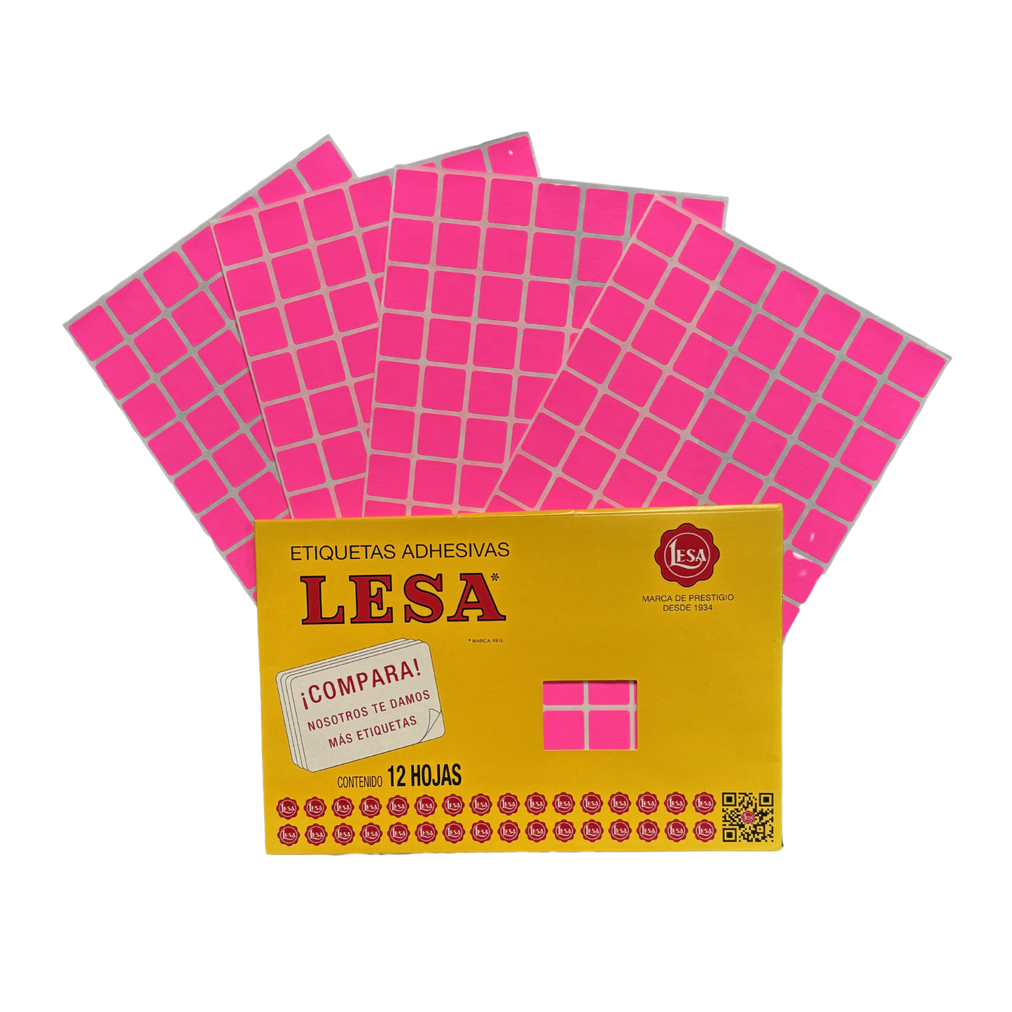 Etiqueta Adhesiva #3 (18 x 18 mm) 12 Hojas con 77 | LESA 2-503