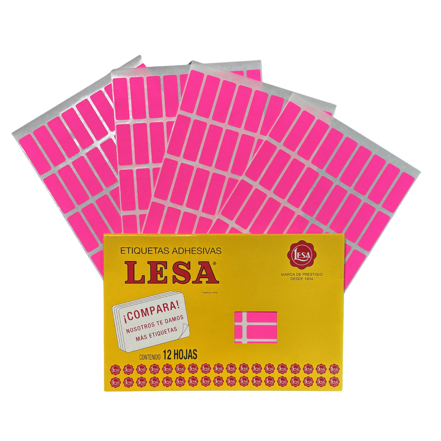 Etiqueta Adhesiva #6 (38 x 13 mm) 12 Hojas con 45 (540) | LESA