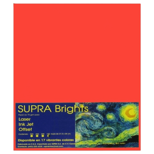 Papel Brights Carta Naranja | Supra 47-2608