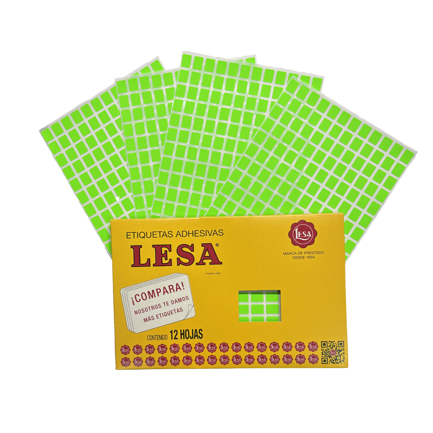 Etiqueta Adhesiva #1 12 x 09 mm 12 Hojas con 180 | LESA 2-501