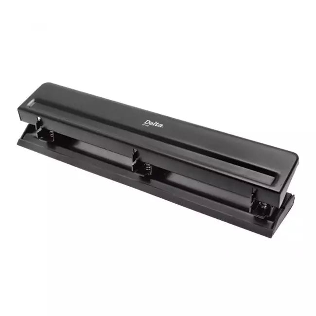 Perforadora Tres Orificios Metálica Negra | Delta DP102