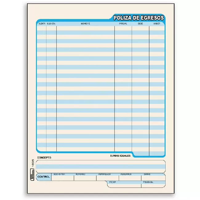 Poliza De Egresos Block De 50 Hojas - Printaform 1005