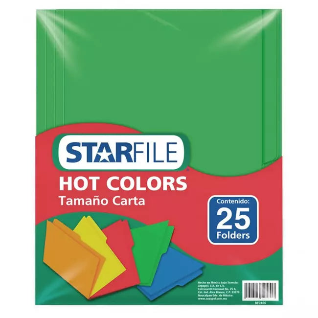 Folder Hot Colors Carta C/25 | Starfile