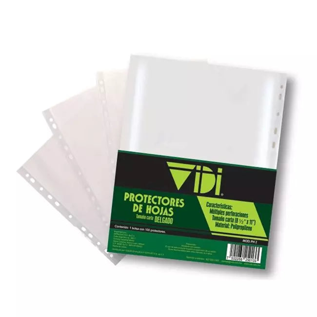 Protector De Hojas Delgado Tamaa O Carta Protectores Phl 100