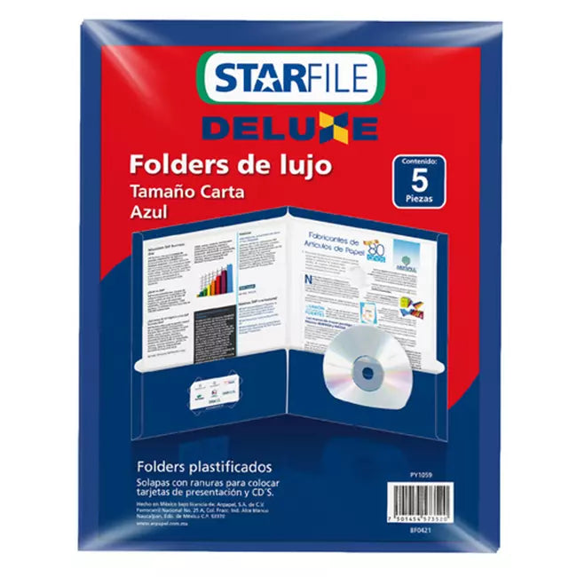 Folder Deluxe Carta Azul | Starfile PY1059