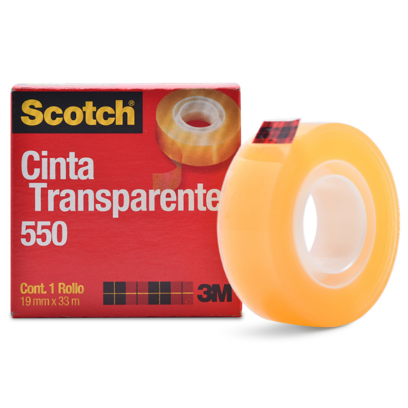 Cinta Adhesiva Transparente 19 mm x 33 m | Scotch 550