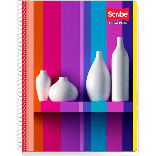 Cuaderno Scribe Profesional Espiral Mega Plus Doble Raya 100 Hojas