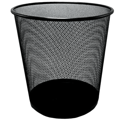 Cesto Kishnell Bote De Basura Malla Mesh Redondo 20 L (34 Cm X 29.8 Cm X 24 Cm) Negro Reforzado
