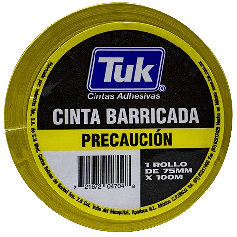 Cinta Tuk 520 Barricada Precaucion Amarillo 75 Mm X 100 M