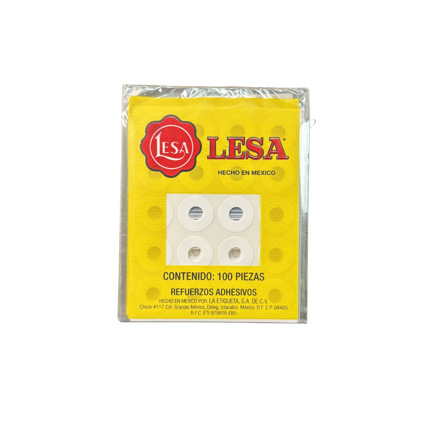 Refuerzo Adhesivo para Hojas de Carpeta Blanco C/100 | Lesa 4-500