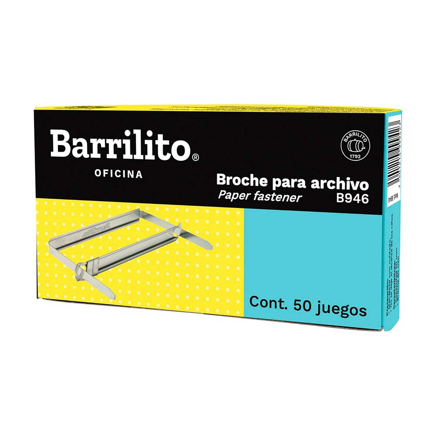 Broche para Archivo 8 cm C/50 | Barrilito 946