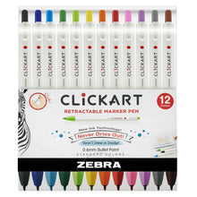 Marcador Retráctil Clickart con 12 | Zebra 4019-76