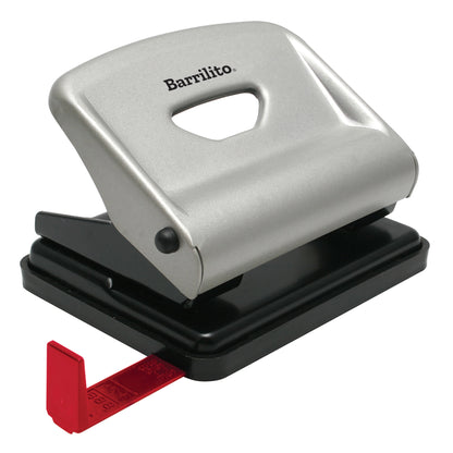 Perforadora Dos Orificios 8 cm Mediana Plata/Negro | Barrilito 850I