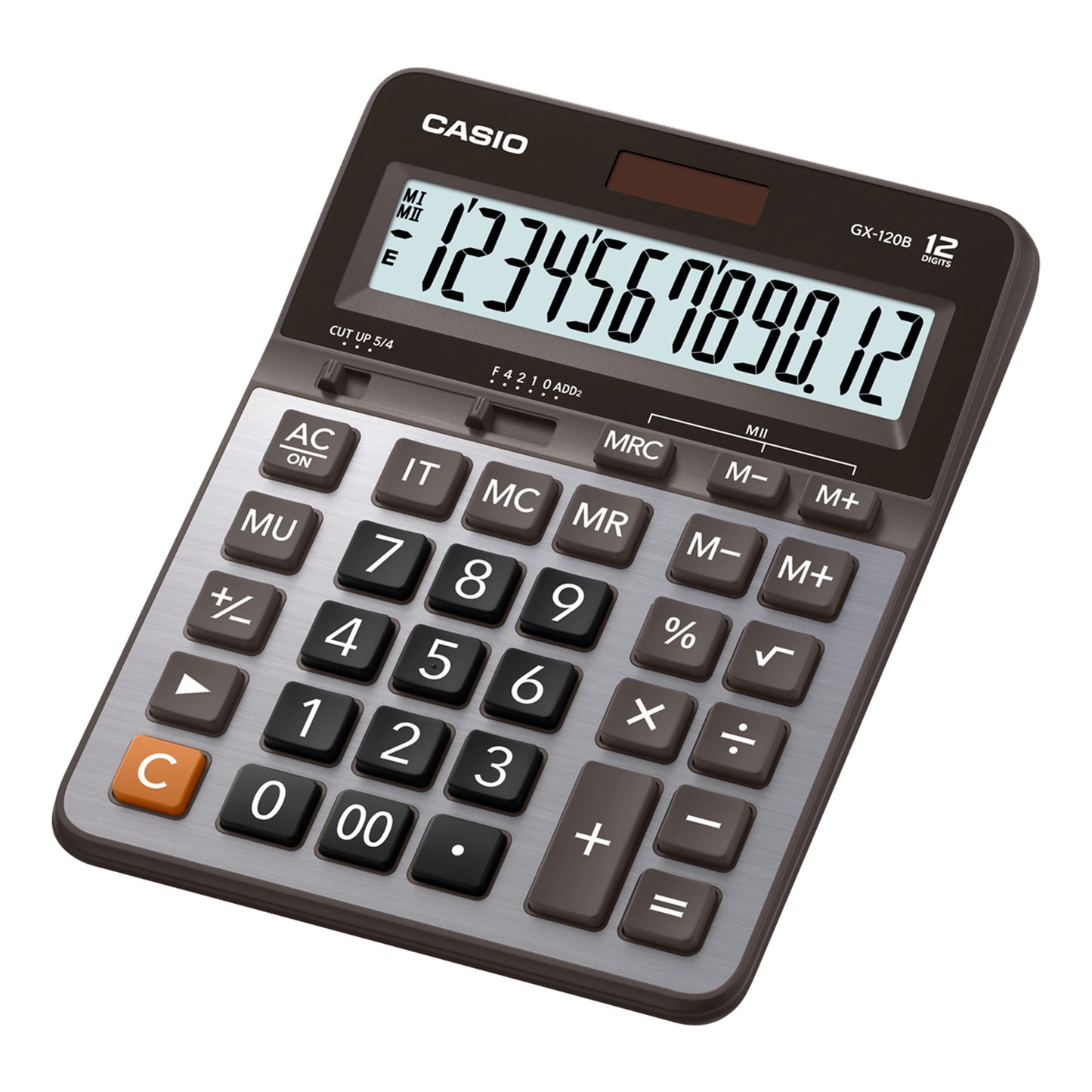 Calculadora de Escritorio 12 Digitos Gris/Negra | Casio GX-120B