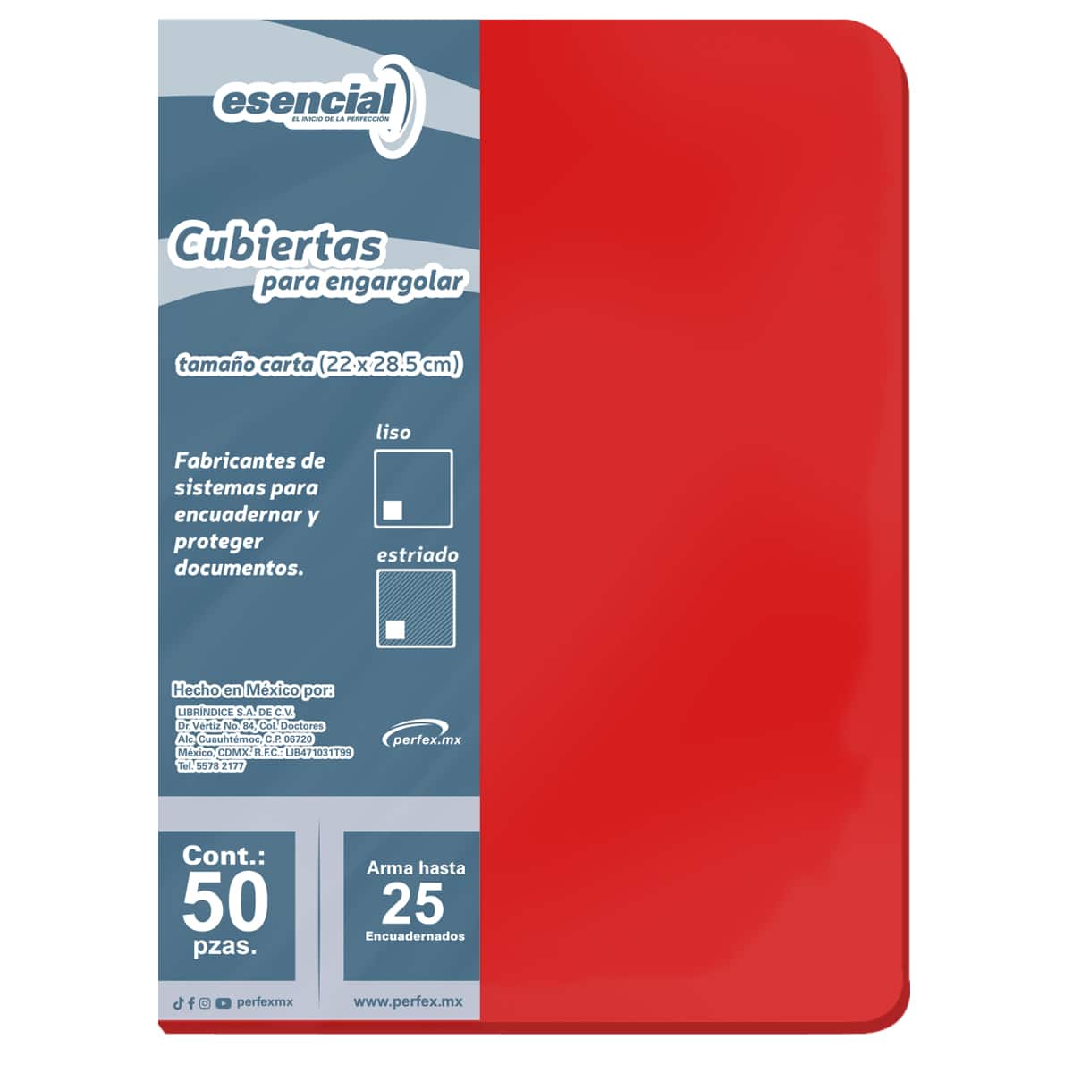 Cubierta Liso Carta Rojo | Esencial