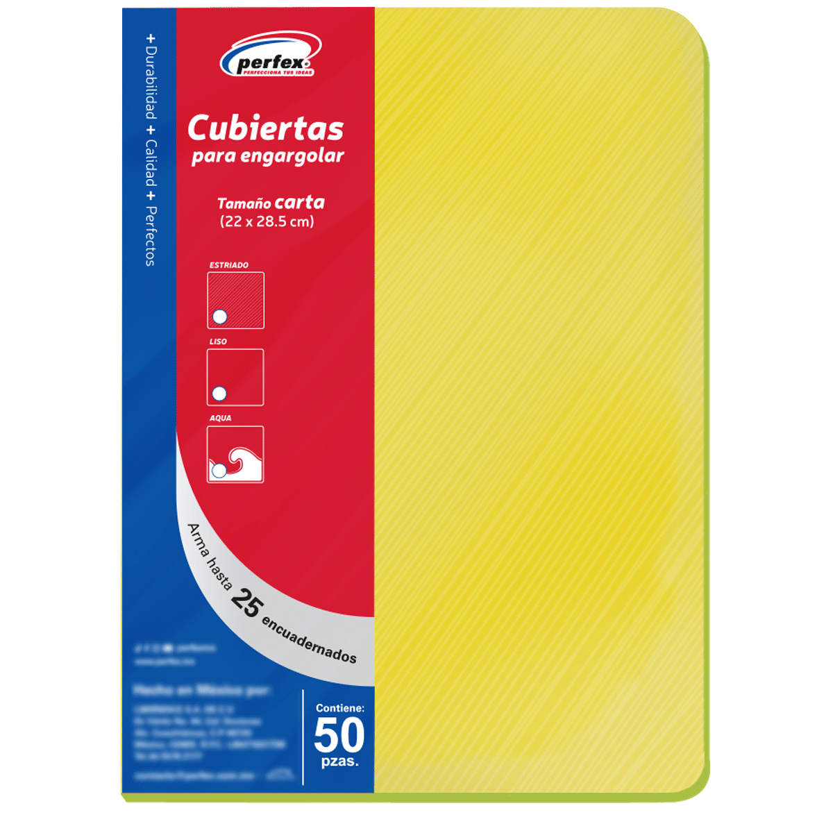 Cubierta Premium Estriado Carta Amarillo | Perfex