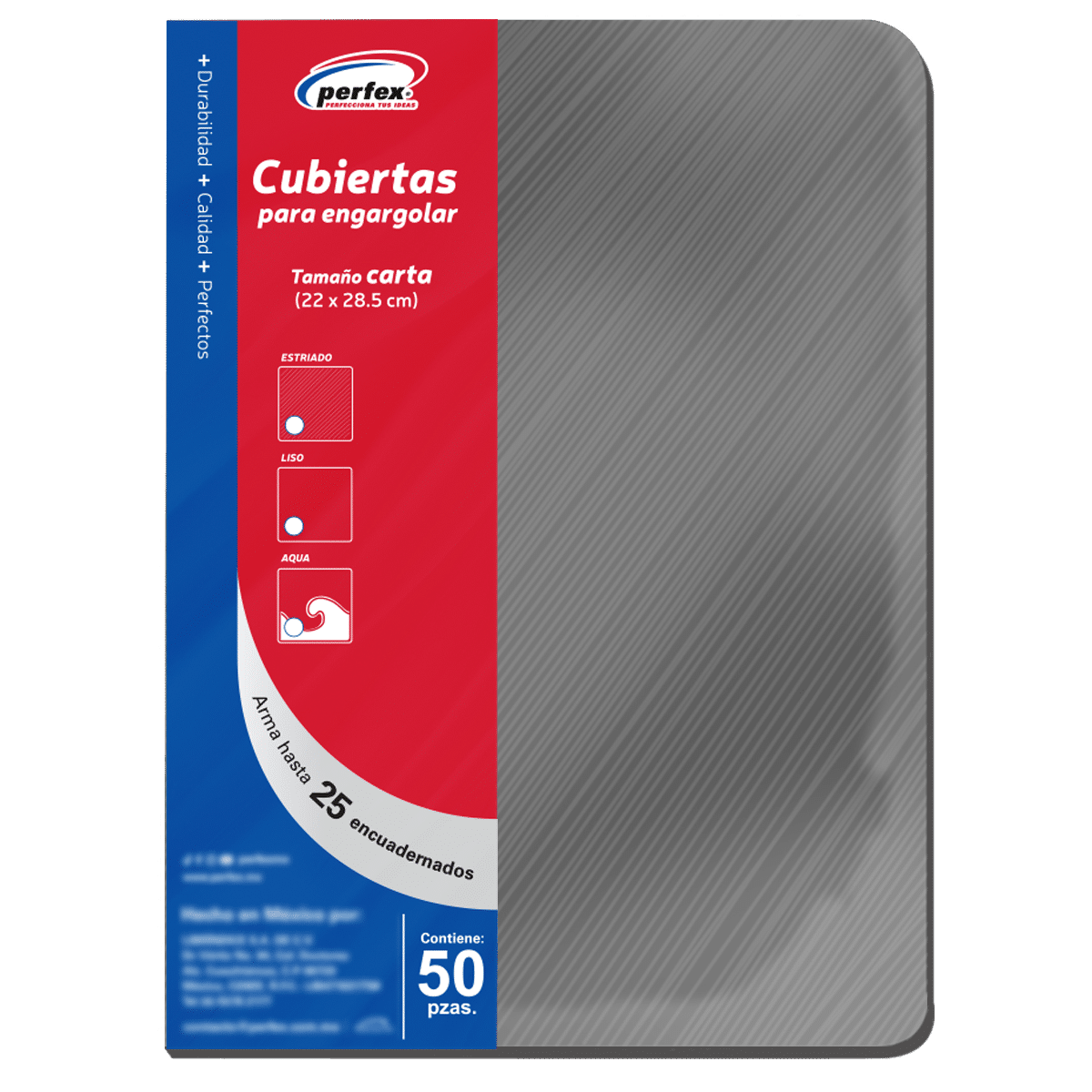 Cubierta Premium Estriado Carta Humo | Perfex