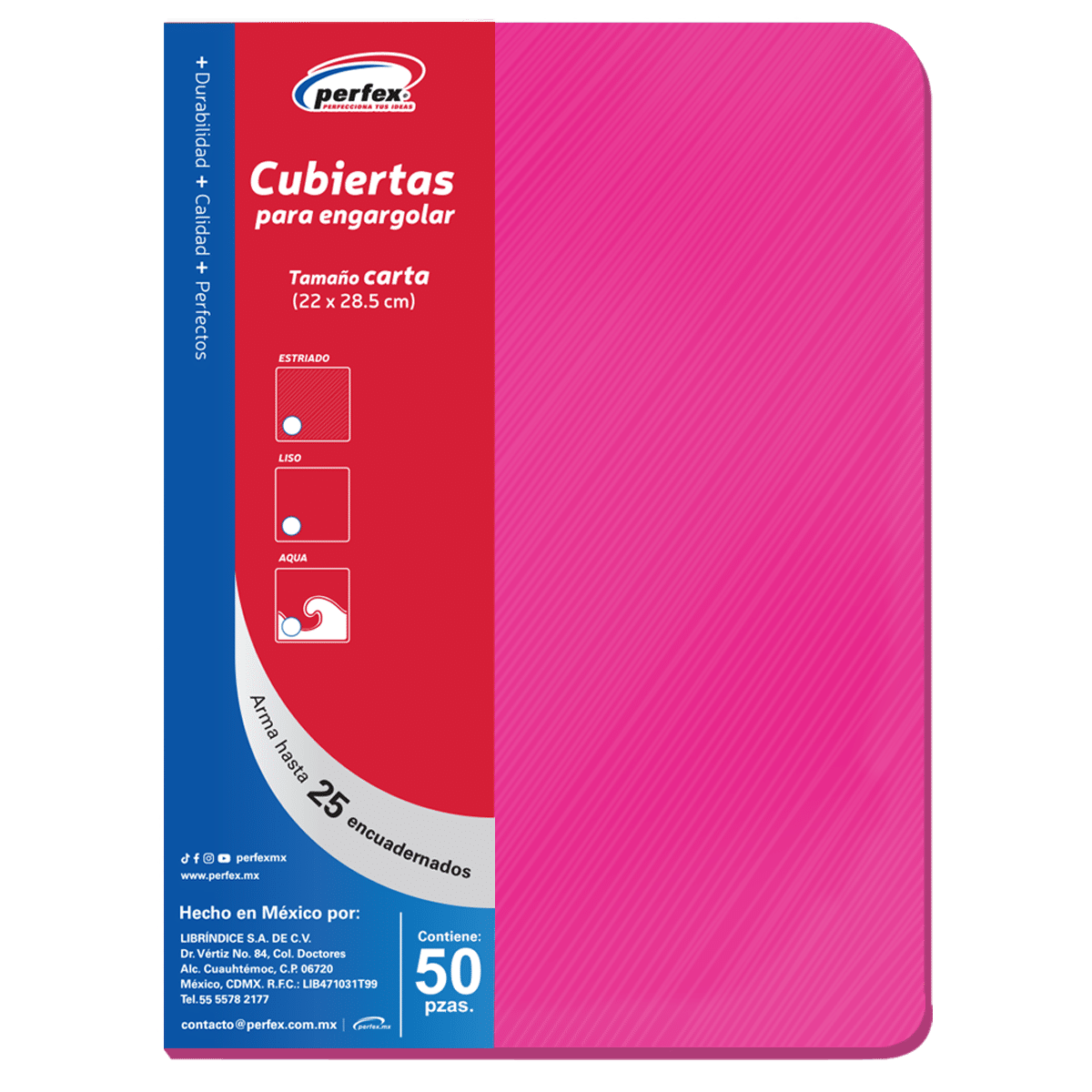 Cubierta Premium Estriado Carta Rosa | Perfex
